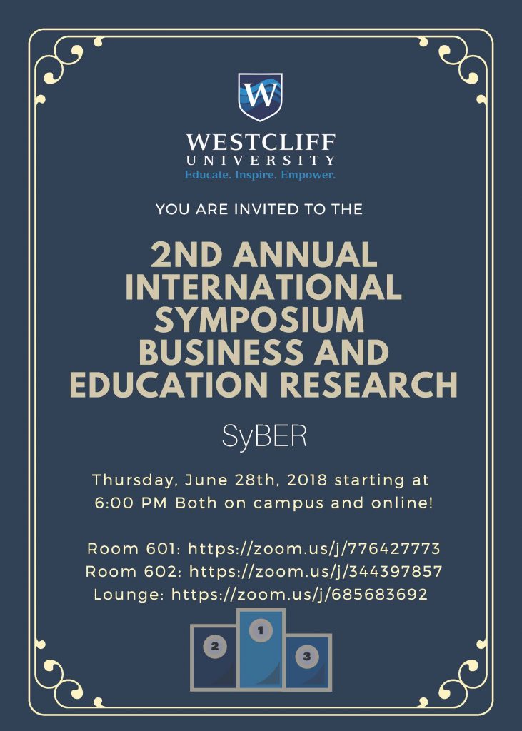 You Are Invited to The 2nd Annual International Symposium Business and Education Research