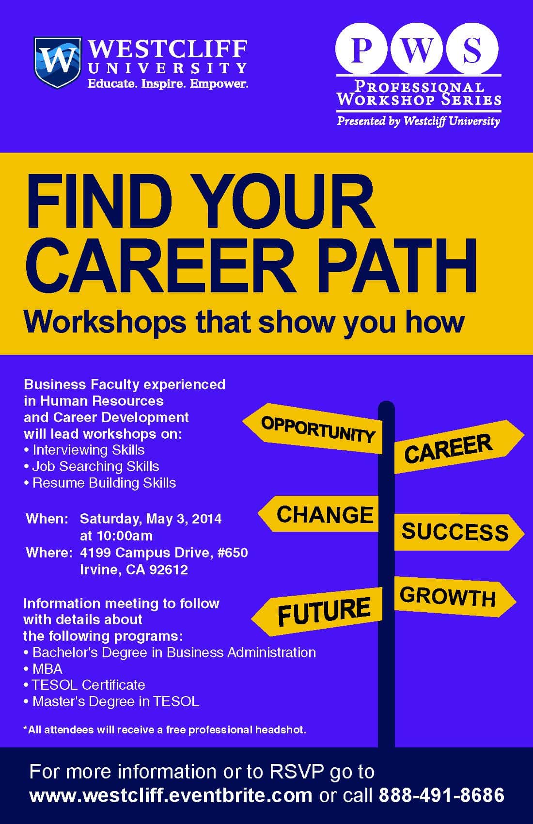 New at Westcliff - Find your Career Path