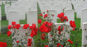 Memorial Day Image of Tombstones in graveyard