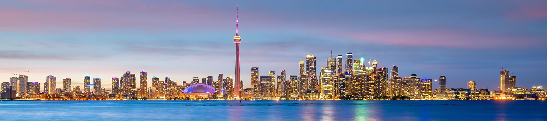 Toronto skyline at sunset
