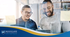 Veteran transitioning to a high-demand tech career in software, AI, cybersecurity, and data science after earning a computer science or artificial intelligence degree. An image of two man working on the computer