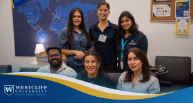 MBA student Zahra Zarei leading the Startup & Entrepreneurship Club at Westcliff University, supporting student founders through mentorship, networking, and startup funding opportunities